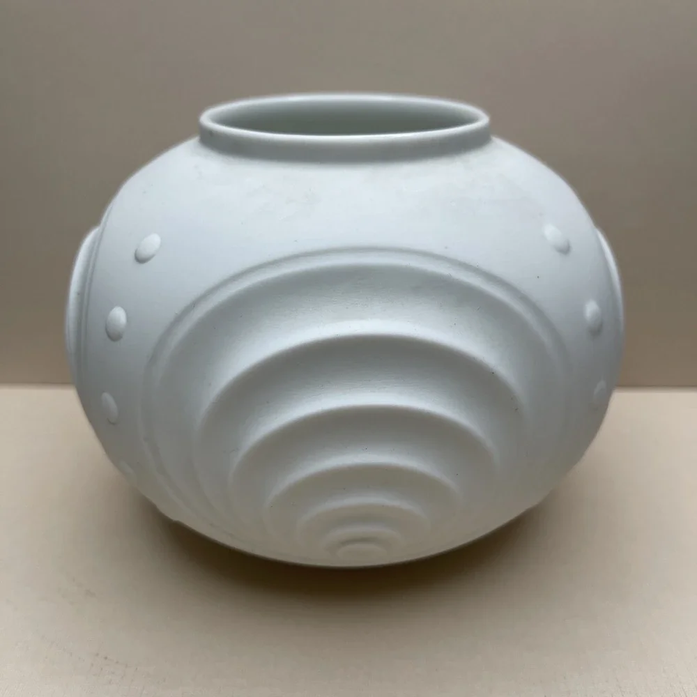 Vintage Midcentury Seltmann Weiden White Bisque Vase Art Deco West Germany‎